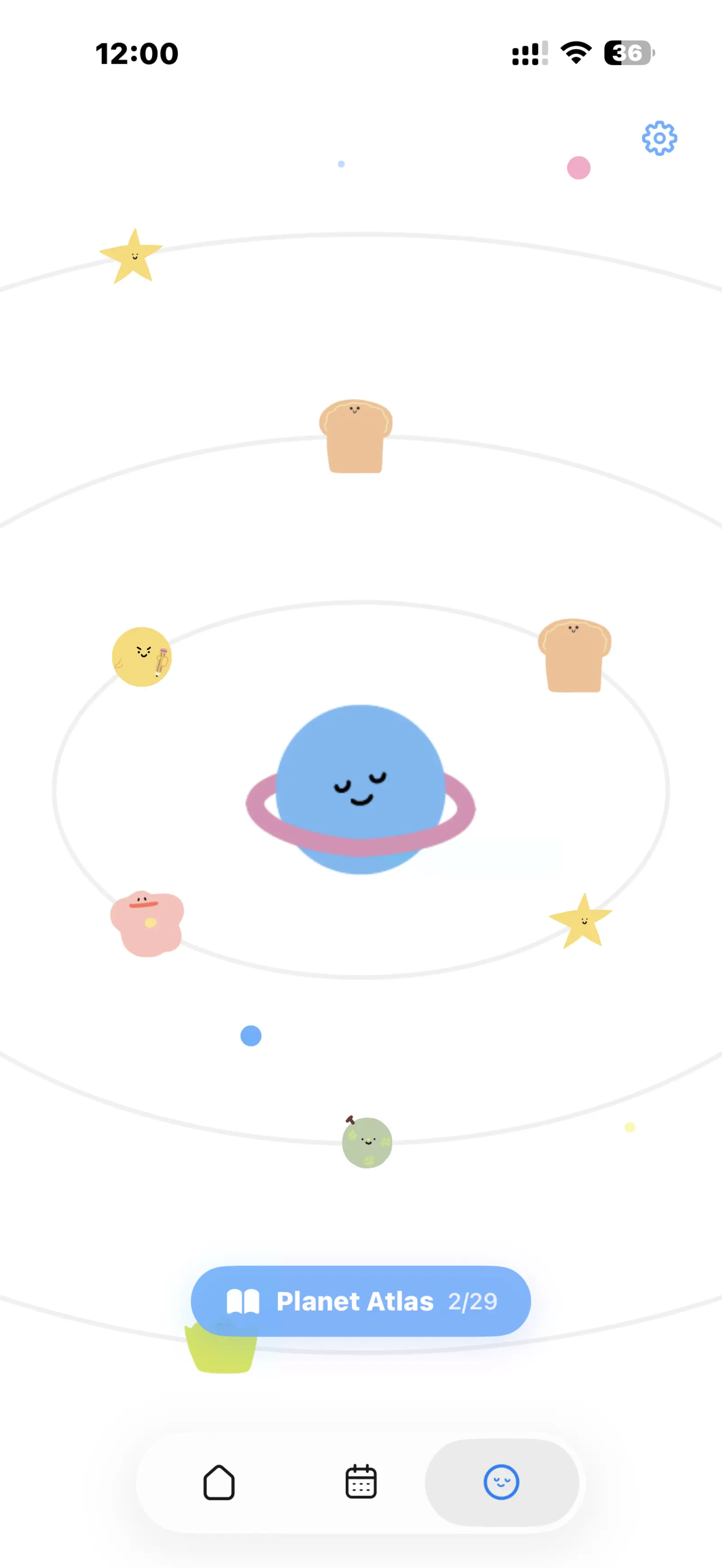 Universo de planetas en DottieNote